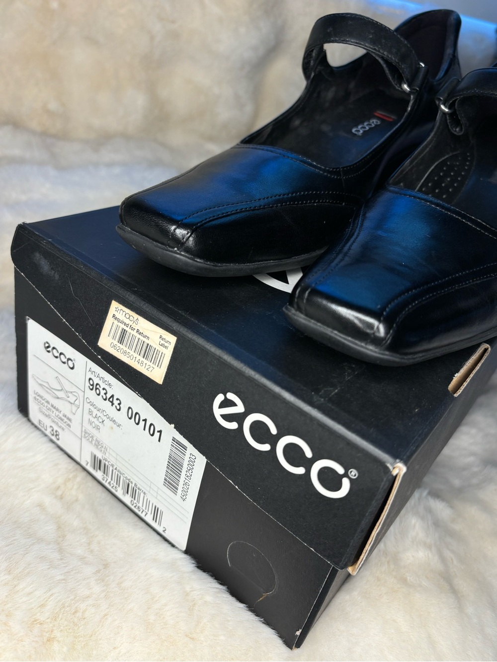 NWB ECCO London Mary Jane Women Black Leather Heels - Picture 4 of 11